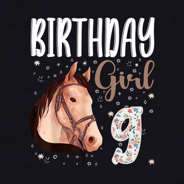 Horse Animal Lovers 9th Birthday Girl by tasmarashad